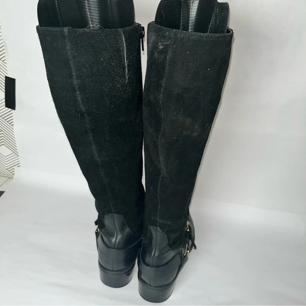RALPH LAUREN Mila Black Leather Equestrian Boot size 7B - Picture 6 of 10